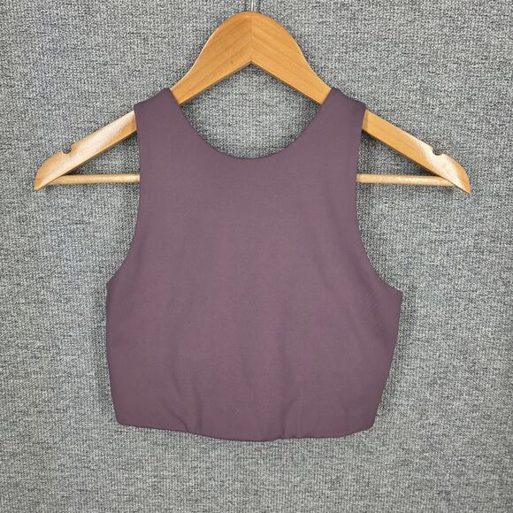 GIRLFRIEND COLLECTIVE WOMEN'S DUSTY PURPLE HIGH NECK CROP WORKOUT TANK – SIZE XS - Picture 5 of 11